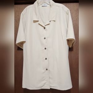 White Stag light cream color button down shirt blouse top.